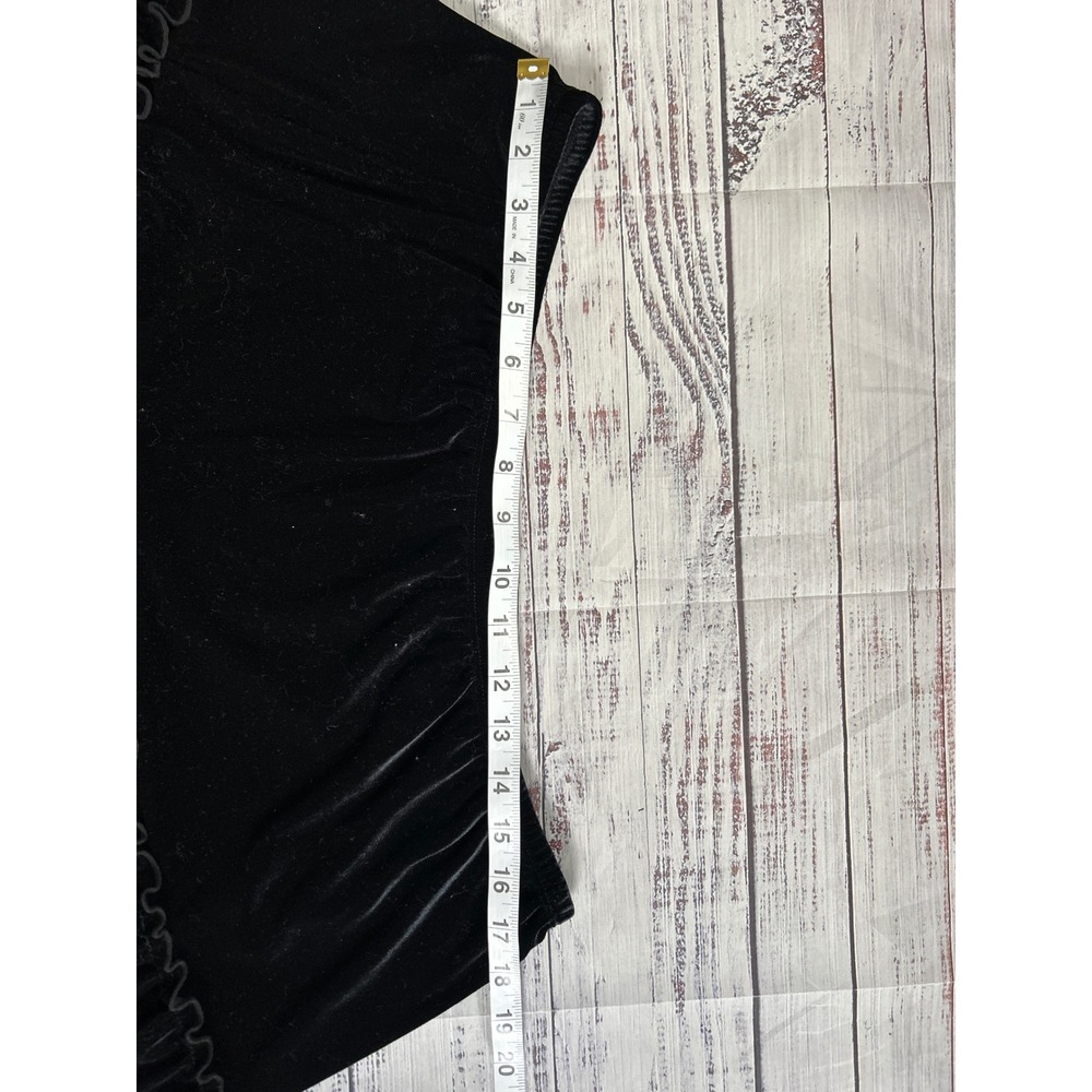 Notations Woman Black Velvet Tiered Midi Skirt Plus Size 1X Elastic Waist - Picture 5 of 5